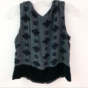 VINTAGE Southwest Velvet Silk Sleeveless Tank